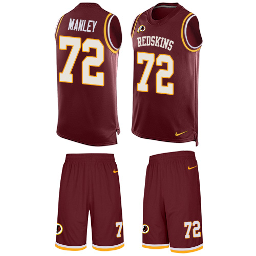 Men's Limited Dexter Manley Nike Jersey Burgundy Red - #72 Tank Top Suit NFL Washington Redskins